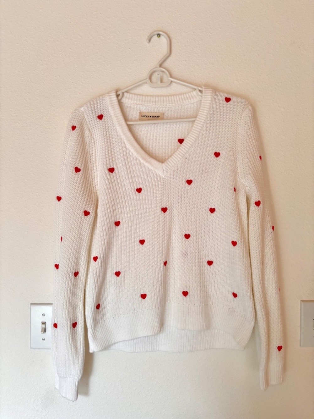 Lucky Brand Valentine Hearts Knit Sweater
